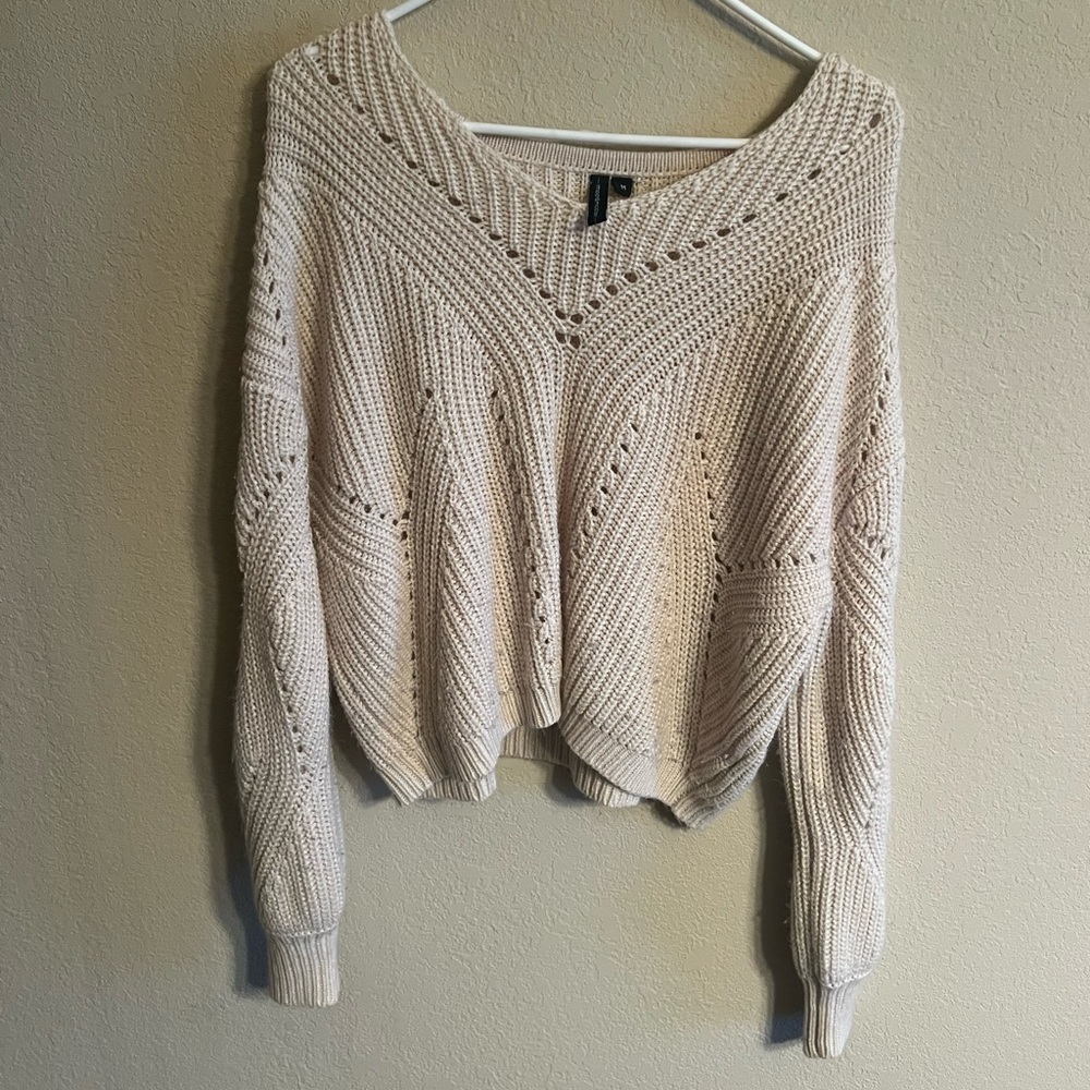 Cozy Cream Knit Sweater Cropped